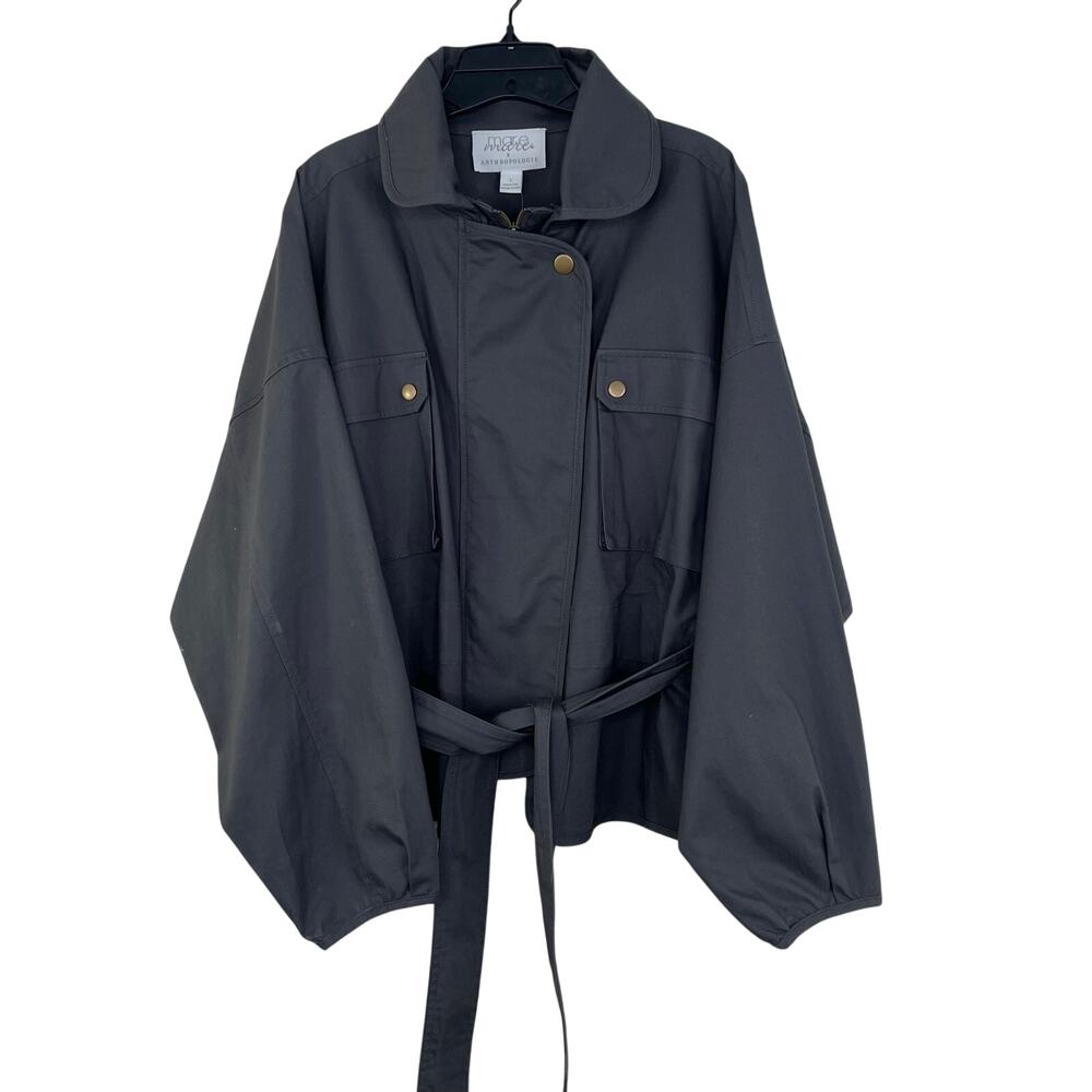 Mare Mare x Anthropologie Belted Utility Jacket L Gray Dolman Sleeve NWT